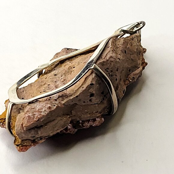 Vanadinite Crystal Pendant Sterling Silver 925 Statement Gemstone Pendant - Picture 5 of 16